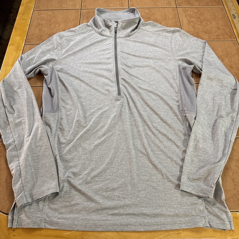 ExOfficio Mens Insect Shield Quarter Zip Pullover Gray Heather Sz Large